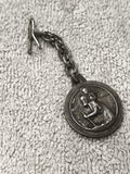Médaille ancienne Saint Christophe, pendentif religieux, métal, chaîne vintage