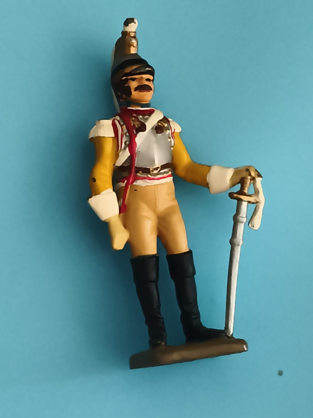 Figurine soldat ancien en plomb uniforme coloré vintage militaire déco