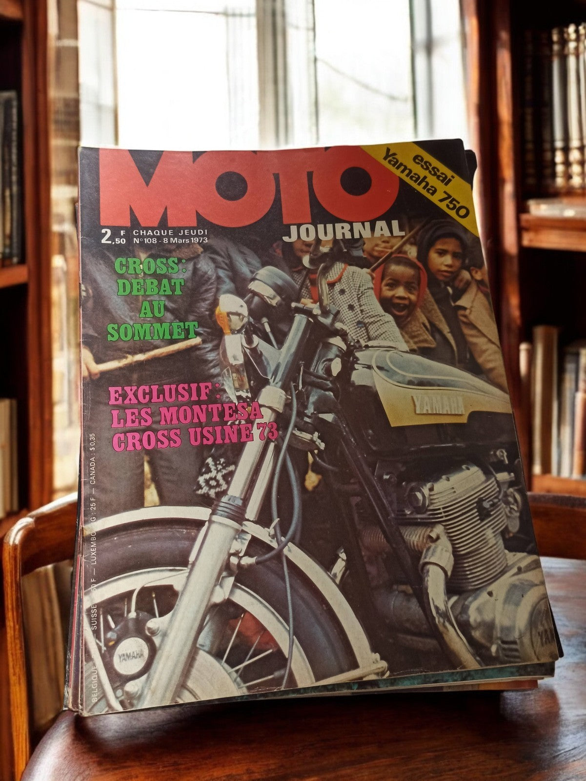 Magazine Moto Journal n°108 1973 Yamaha 750 vintage rétro moto ancien