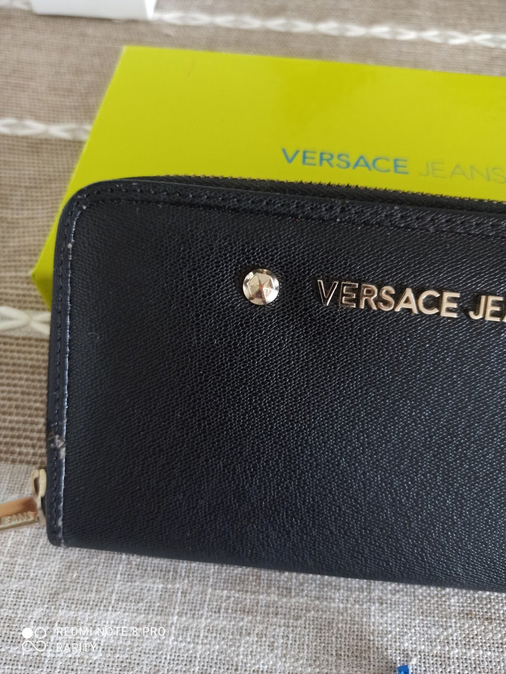 Portefeuille femme Versace Jeans noir zippé avec boîte et étiquette d?origine