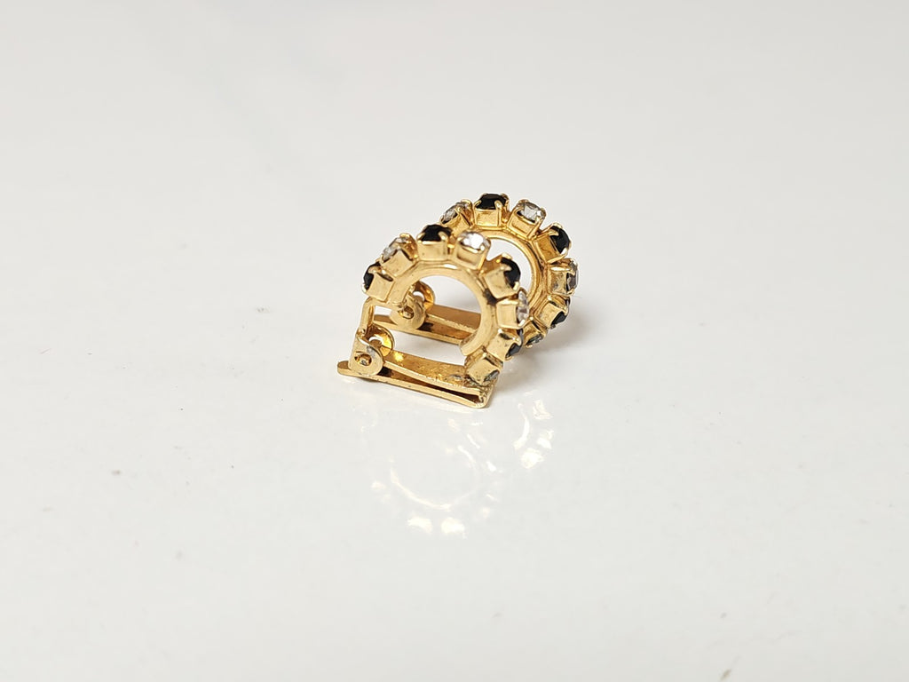 Pair of vintage earrings, old retro jewelry for collector