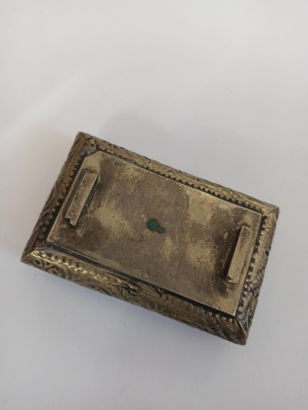 Petite boîte à bijoux ancienne argent 600, coffret gravé vintage rétro