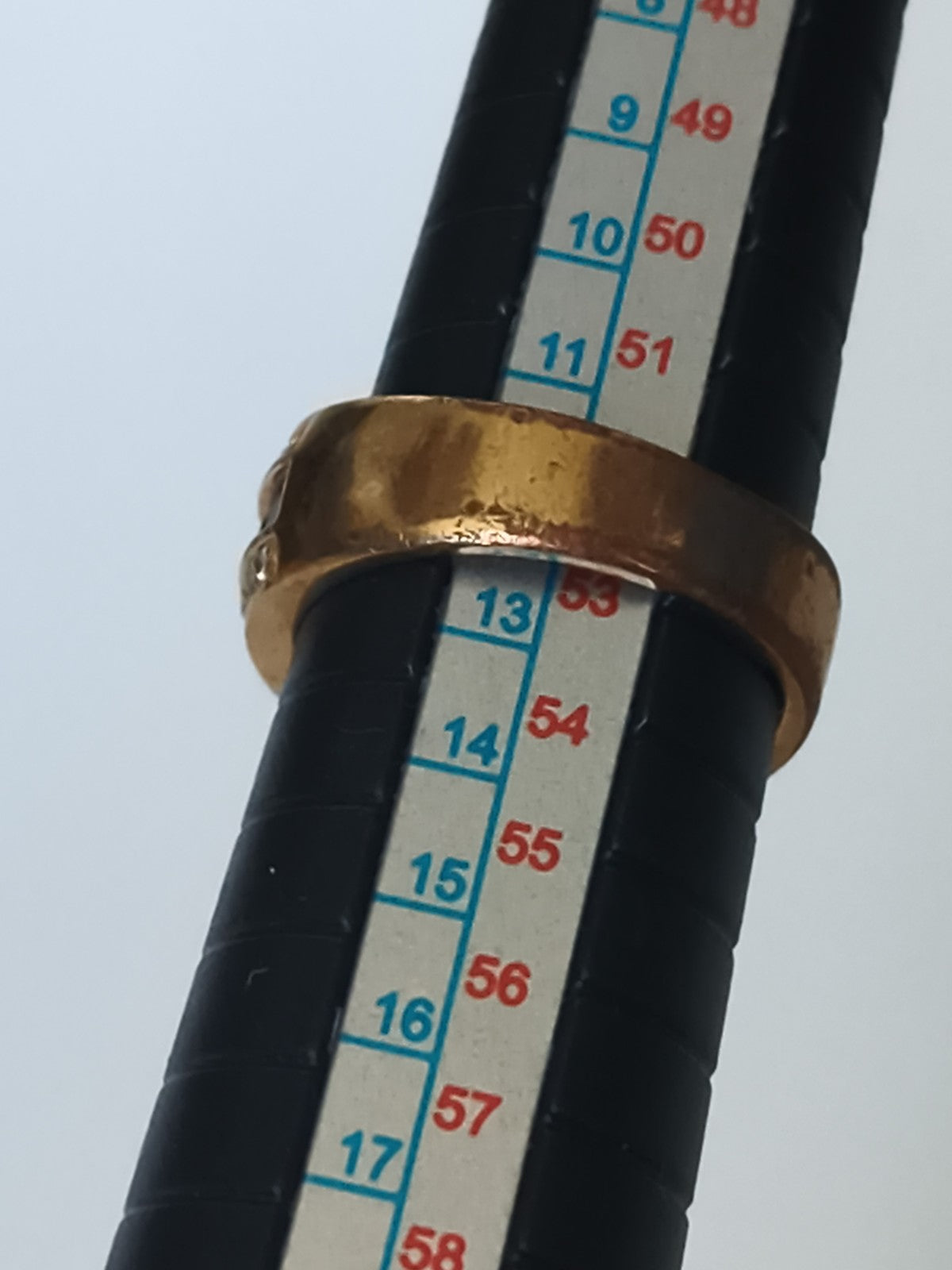 Bague vintage dorée pierre bleue taille 52 style rétro ancien anneau femme