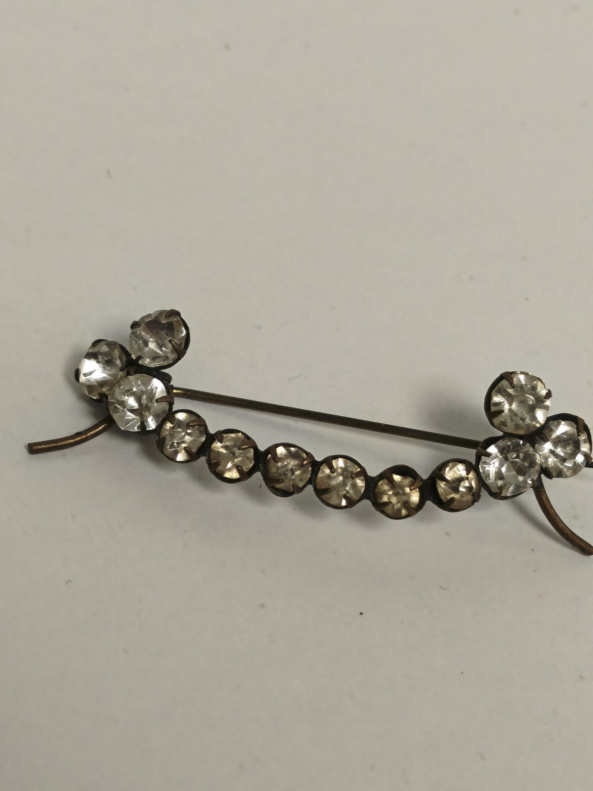 Antique retro 19th century brooch, vintage rhinestone jewelry for collectors