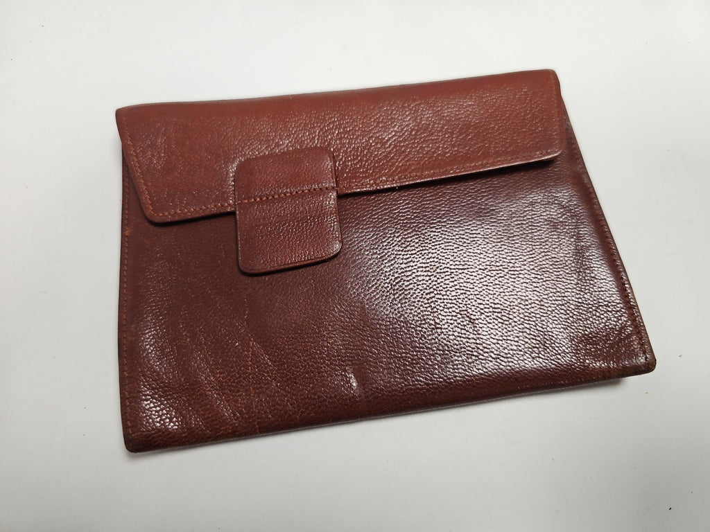 Portefeuille vintage en cuir Ancienne, accessoire rétro pour collectionneurs
