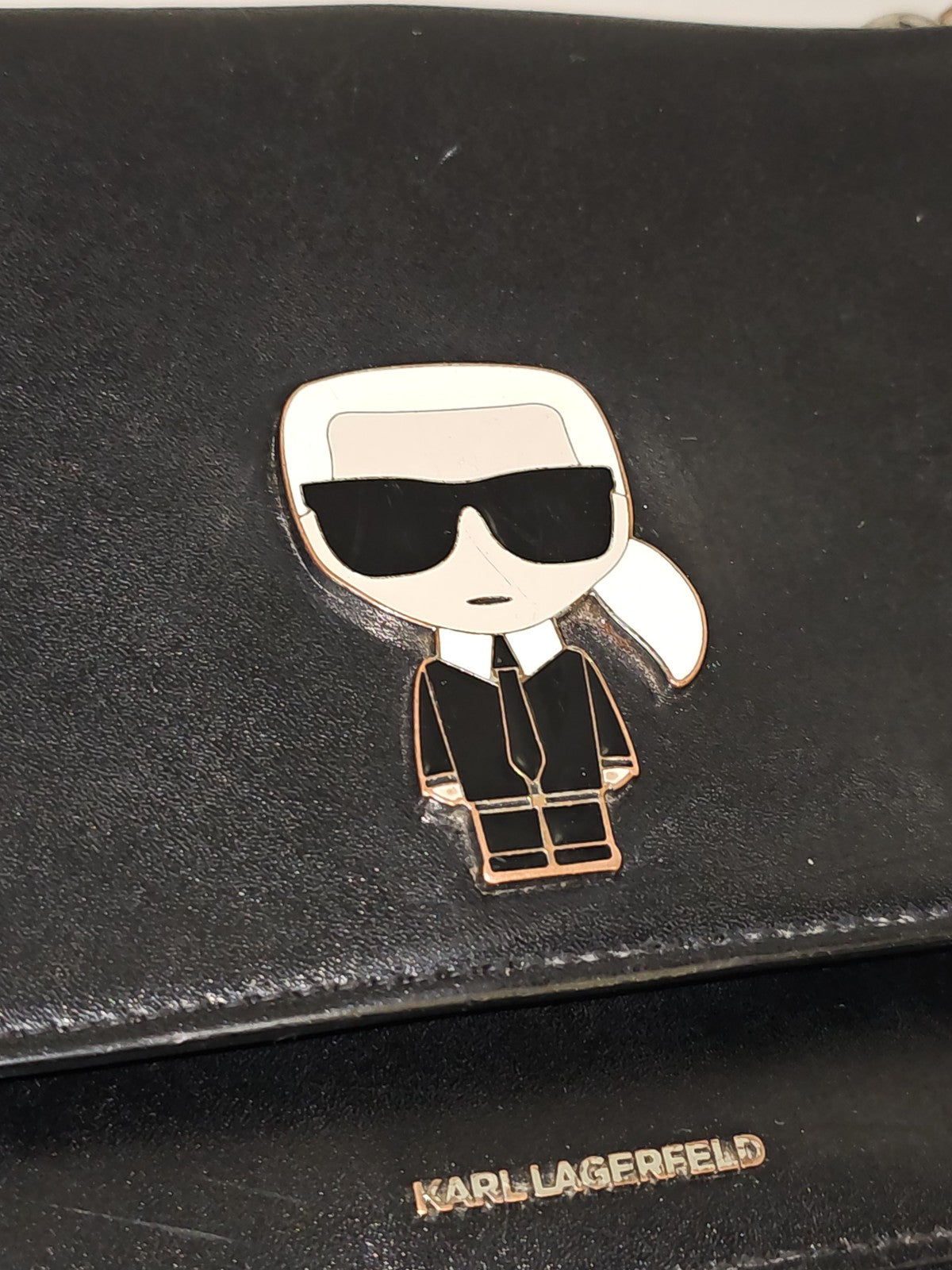 Sac à main Karl Lagerfeld en cuir authentique, élégant, marque de créateur