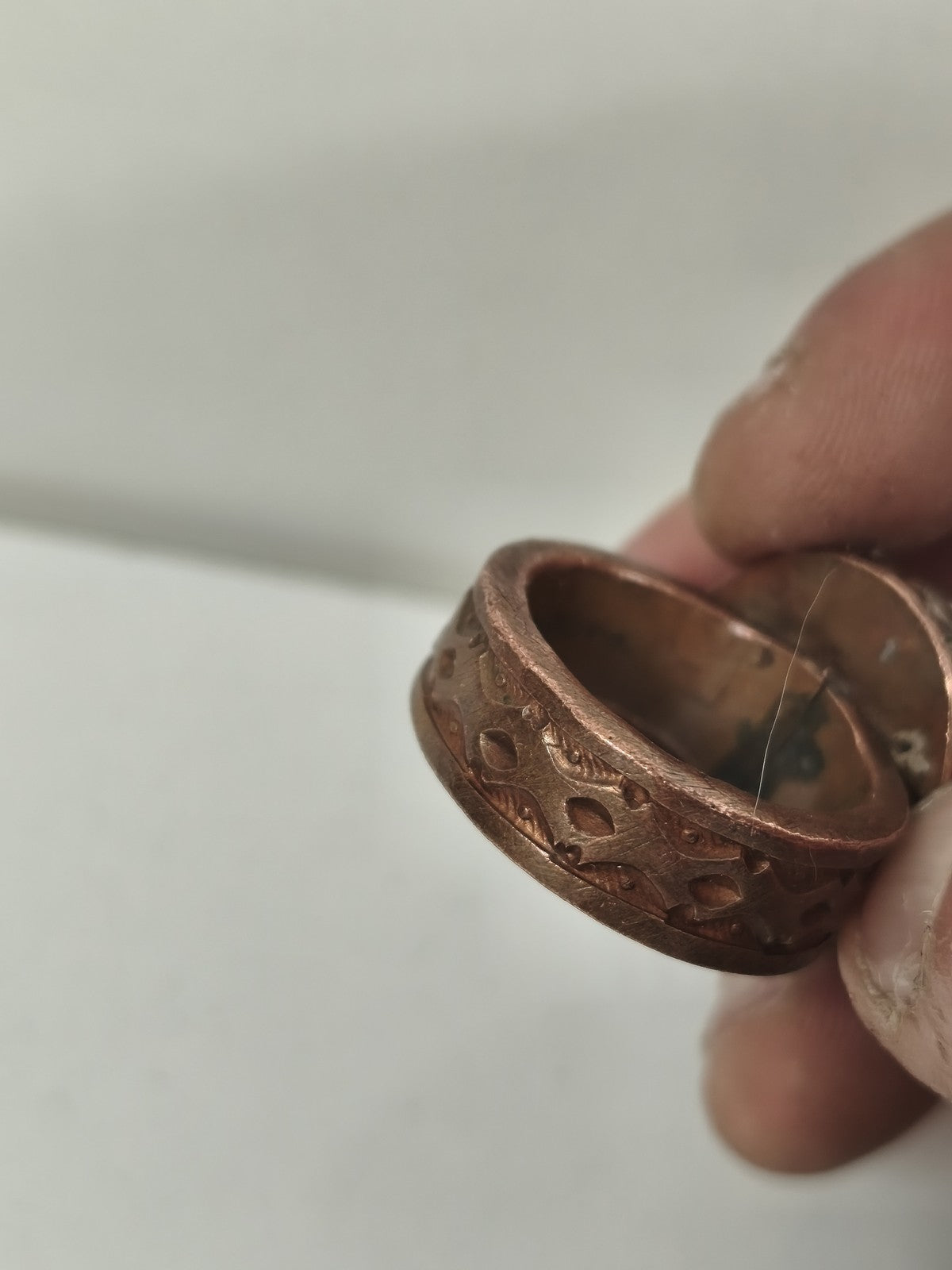 Bague vintage ancienne ethnique africaine, très grande, cuivre ou métal, collect