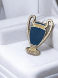Pin's vintage trophée coupe OM football ancien badge bleu doré rare