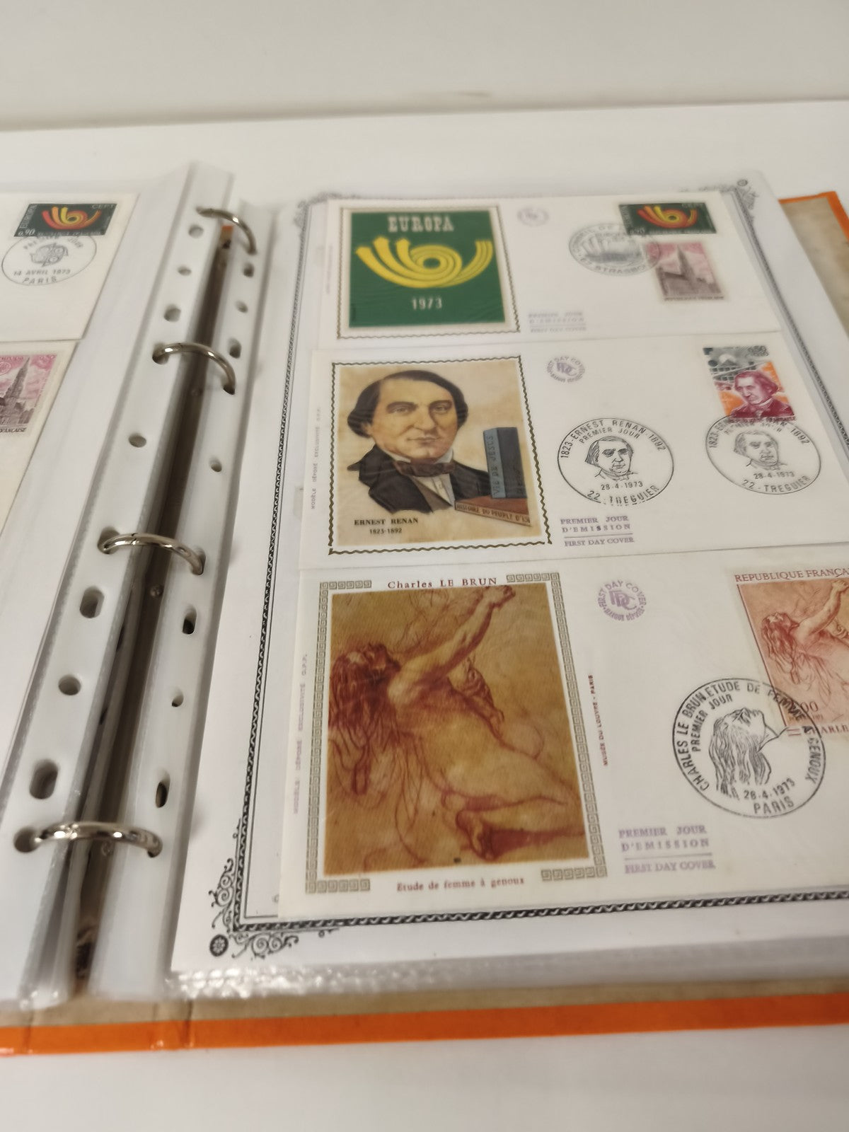 Lot enveloppes FPD timbrées France, thématique Poste et Ballons, album inclus