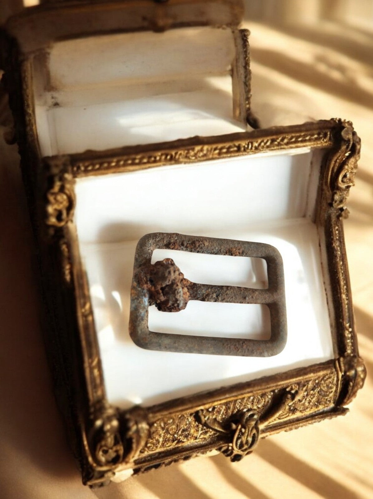 Boucle de ceinture militaire anglaise WW1, aspect métallique, Première Guerre