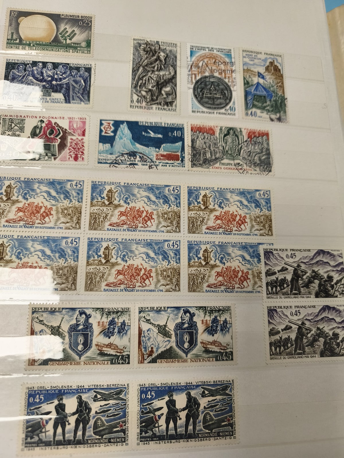Lot anciens timbres oblitérés France thématiques histoire, batailles, expédition