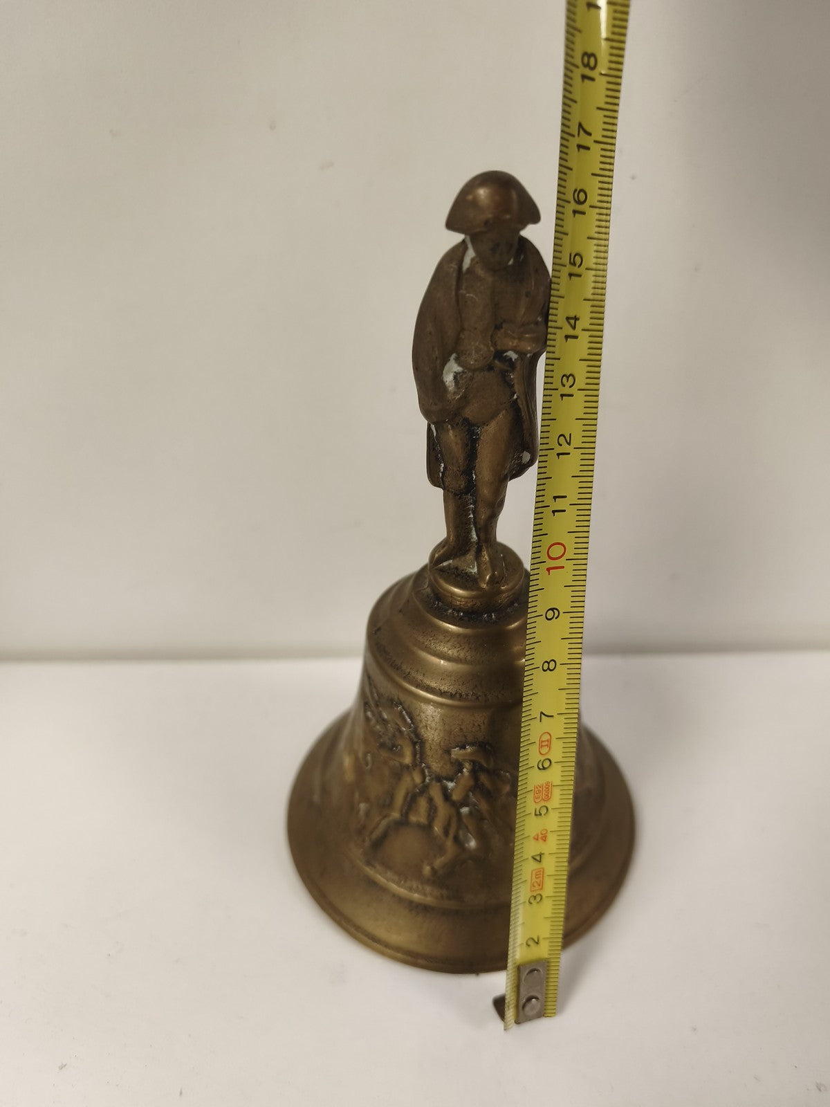 Ancienne cloche bronze Napoléon, figurine cavalier, déco collection vintage