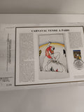 Feuillet CEF Carnaval Venise à Paris philatélie illustration Favier