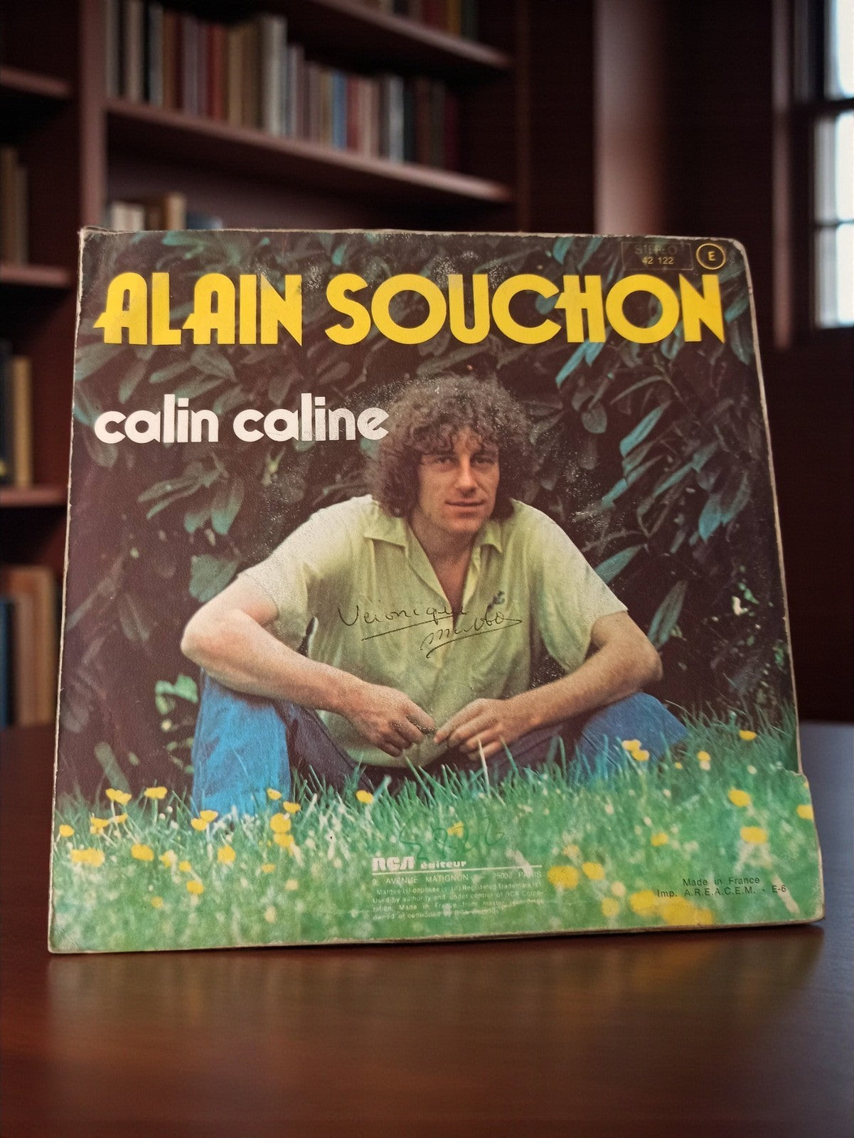Vinyle ancien Alain Souchon Calin Caline RCA vintage rétro disque 45 tours