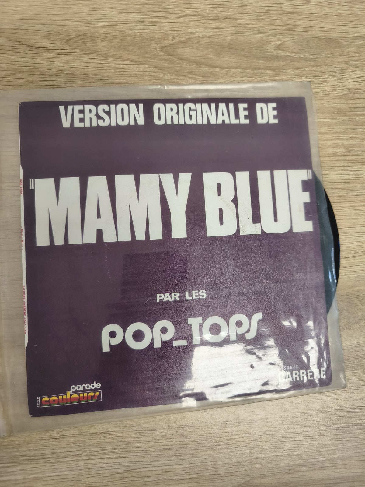 Vinyle 45 tours Pop-Tops Mamy Blue version originale pochette violette (Ref 6)