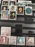 Lot anciens timbres France oblitérés art histoire 1970s philatélie vintage