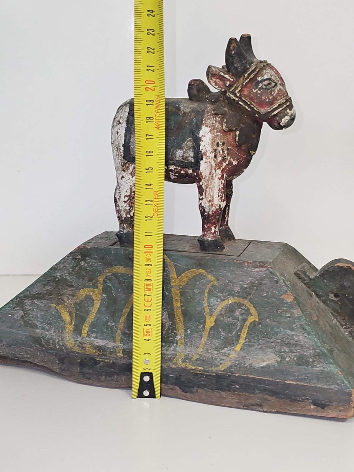 Sculpture taureau Nandi folk art Inde décoration animale rustique sculpture bois