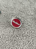 Pin's vintage Catisa rond rouge blanc badge rétro (Ref 8)