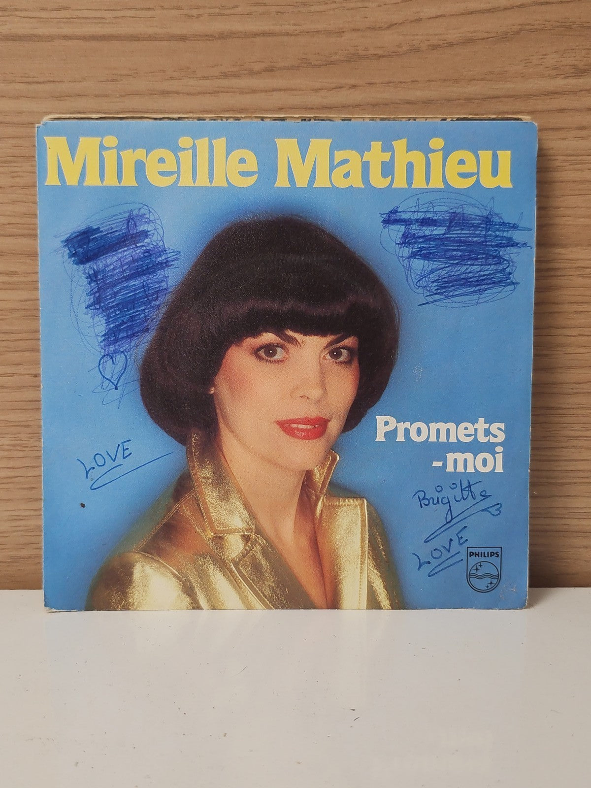 Vinyle 45 tours ancien Mireille Mathieu disque rétro collection chanson français