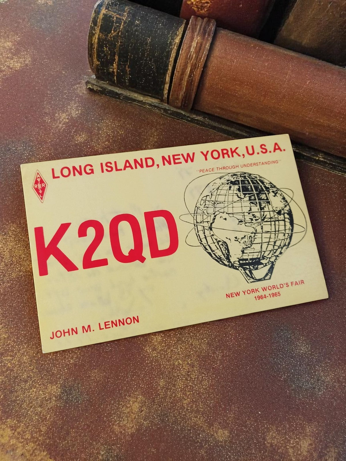 Carte QSL radio amateur vintage K2QD Long Island New York 1960s World's Fair