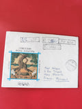 Enveloppe philatélie illustrée URSS recommandée, affranchissement manuscrit
