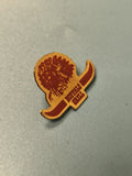 Vintage pin's Buffalo Grill logo tête d'indien rouge jaune collection