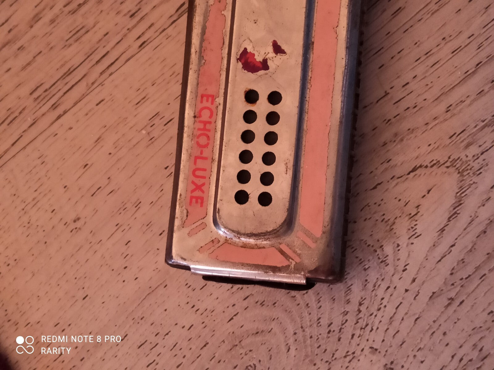 Harmonica ancien M. Hohner Echo-Luxe, vintage, état usé, instrument à vent
