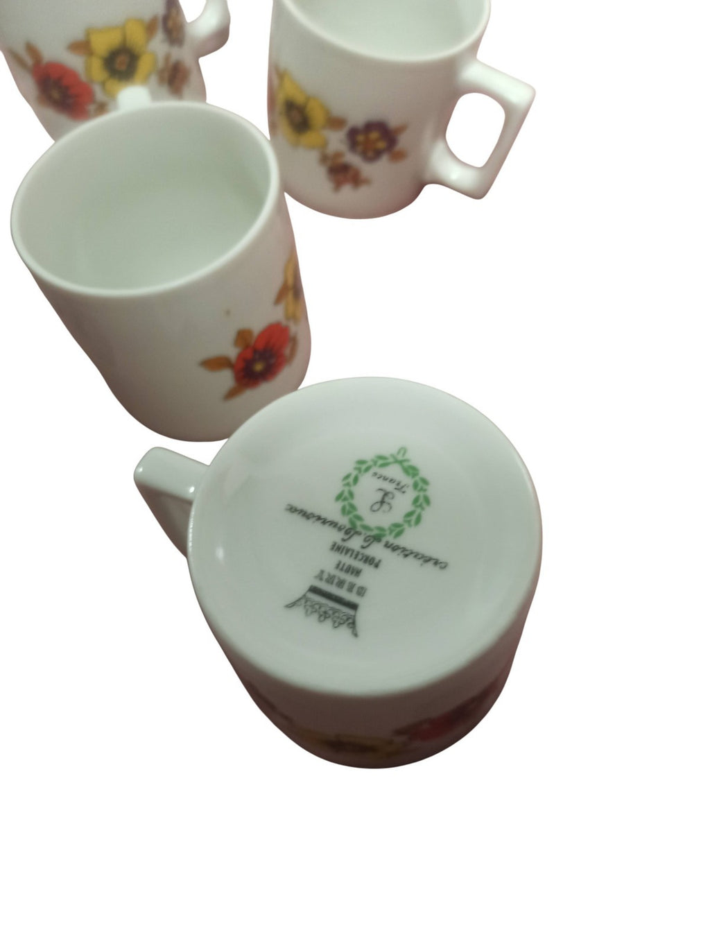 Lot 9 tasses à café vintage fleurs Berry rétro vaisselle ancienne