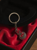 Porte-clés ancien vintage guitare métal gris rouge rétro accessoire original