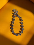 Bracelet vintage strass transparent, bijou fantaisie rétro élégant, accessoire f