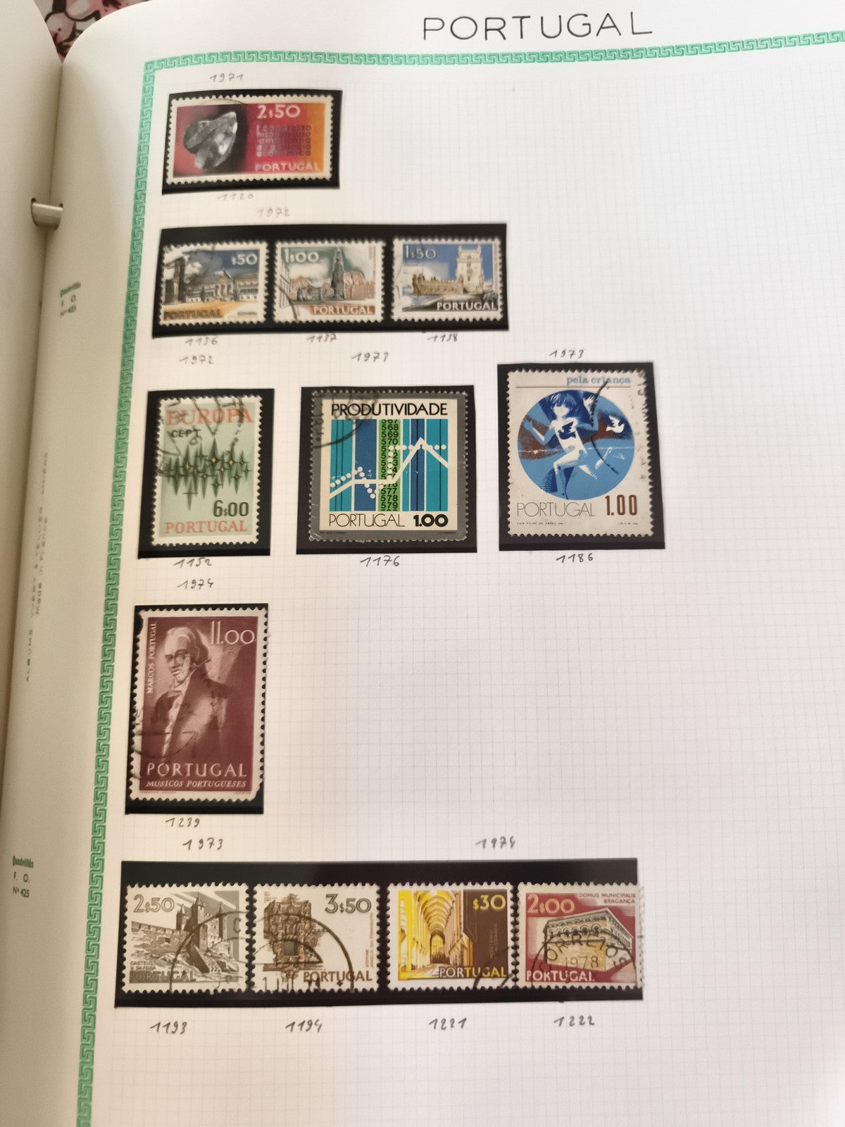 Timbres Portugal années 1970-80 lot oblitérés thématiques architecture