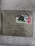 Lettre affranchie Pologne dinosaure, enveloppe oblitérée, philatélie (Ref 1)