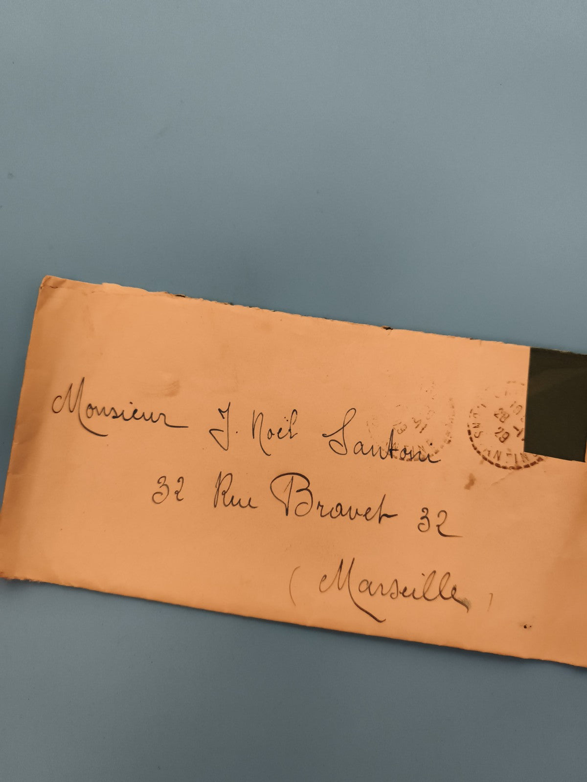 Lettre ancienne manuscrite adresse Marseille philatélie écriture XIXe (Ref 3)