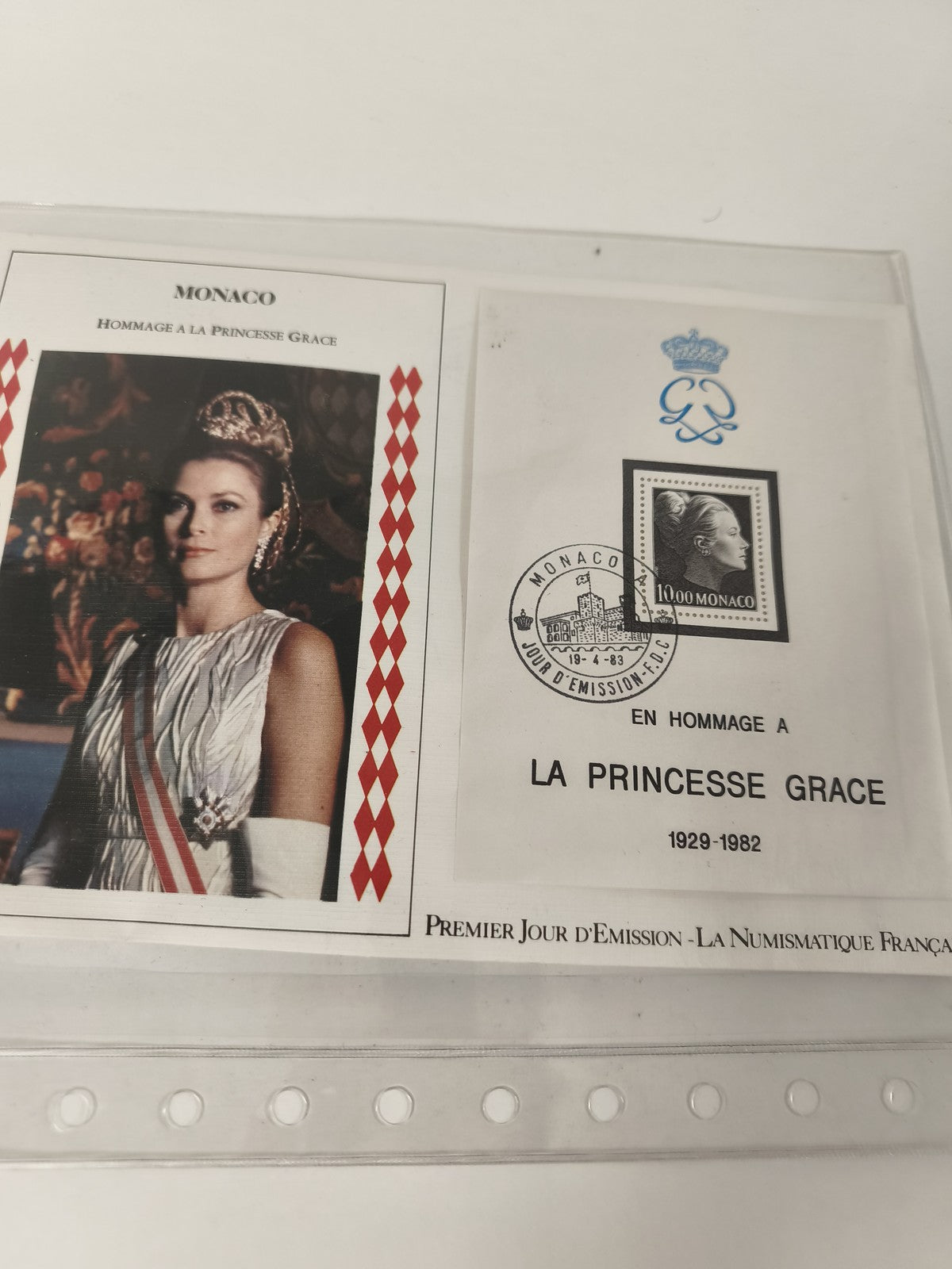 Lot FDC timbres Monaco hommage Princesse Grace premier jour d'émission 1983