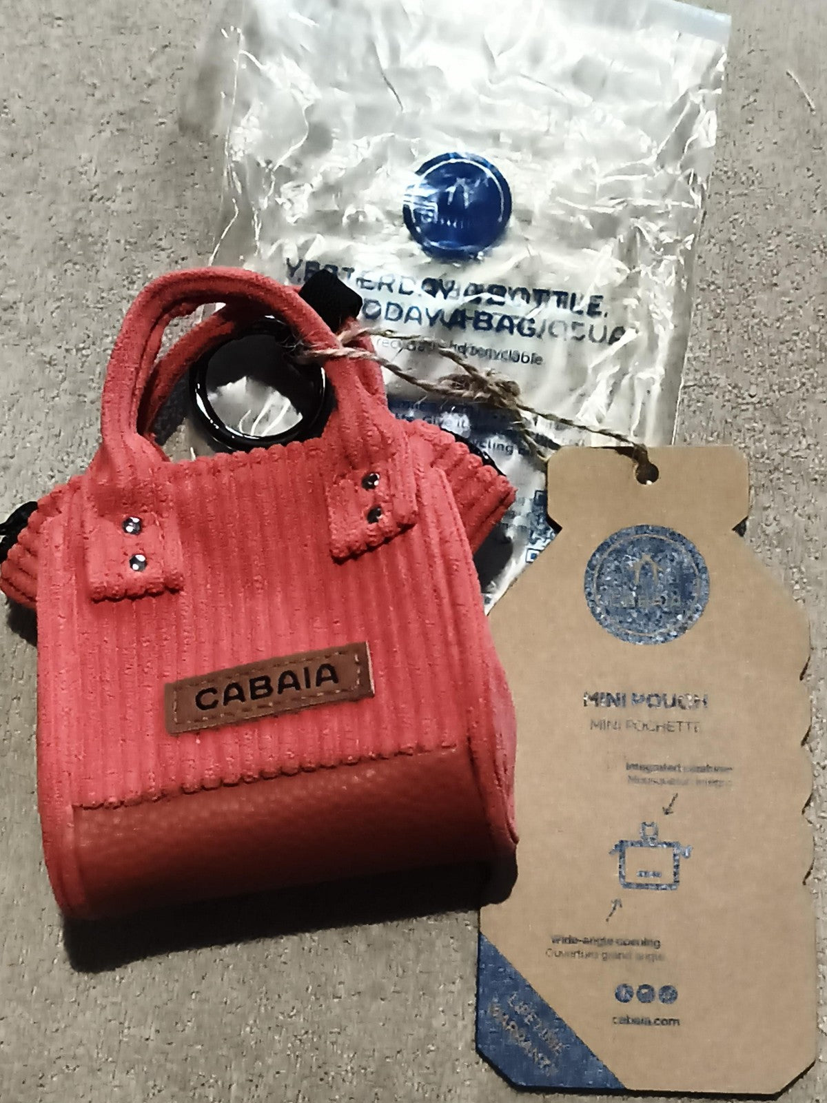 Mini pochette Cabaia rose Mini Pouch – porte-clés, accessoire sac, neuf