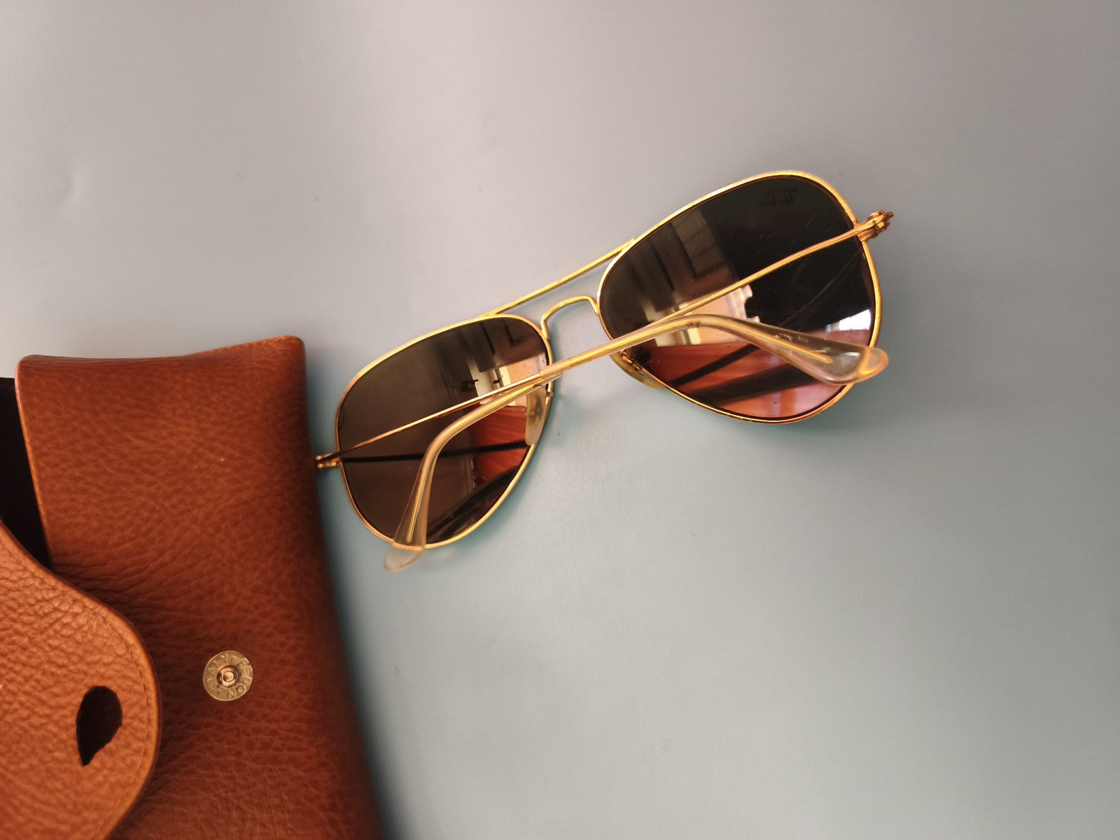 Lunettes de soleil Ray-Ban aviateur BM87 avec étui d'origine, monture homme femm