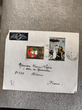 Lettre affranchie Maroc timbres commémoratifs, cachet visible, par avion philaté