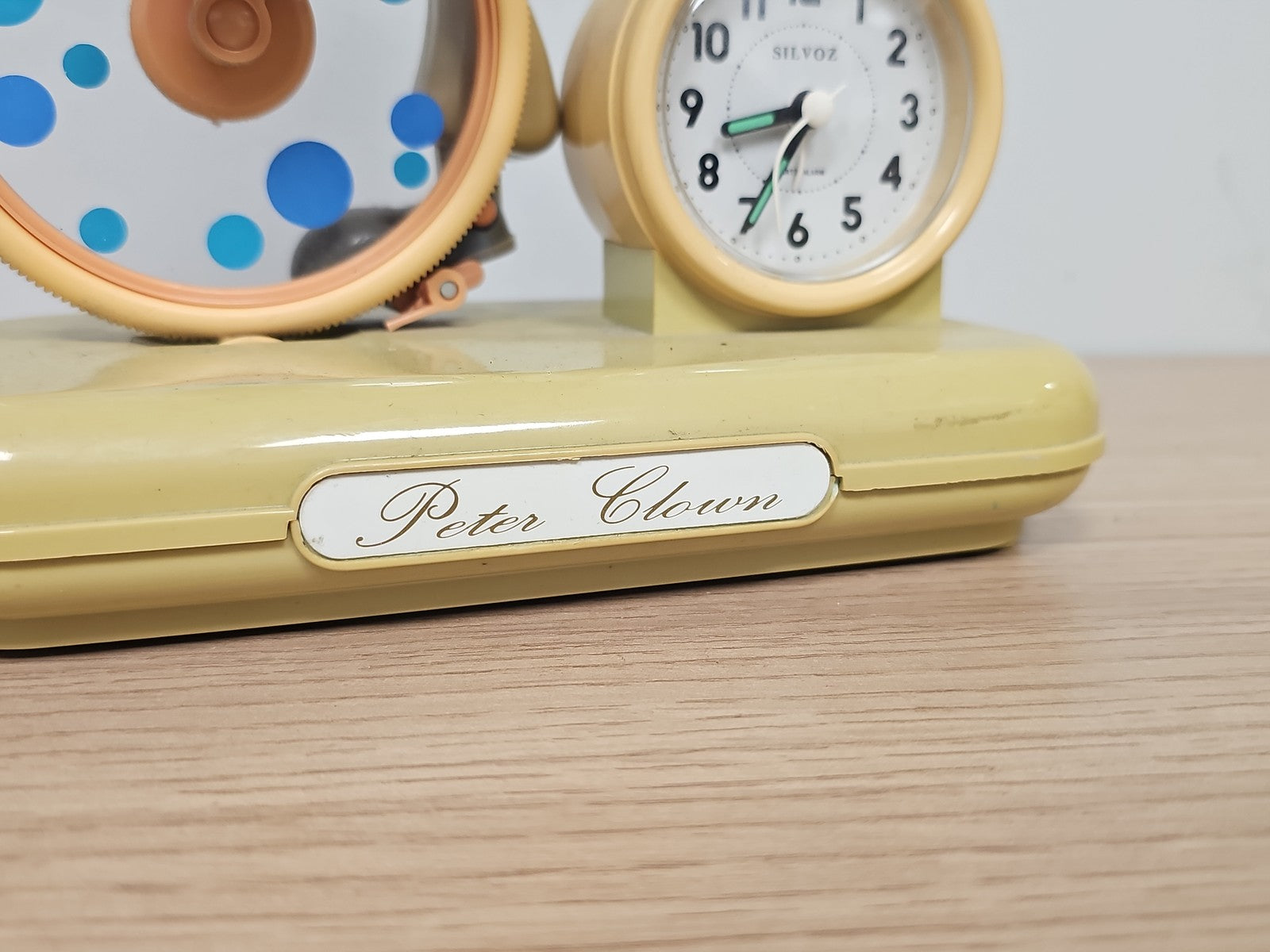 Horloge réveil mobile Peter Clown sur vélo Duck House, réveil décoratif pied cas