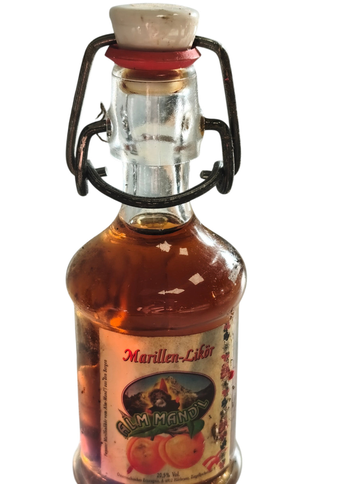 Mignonnette rétro d?alcool ancienne, flacon miniature collection, objet vintage