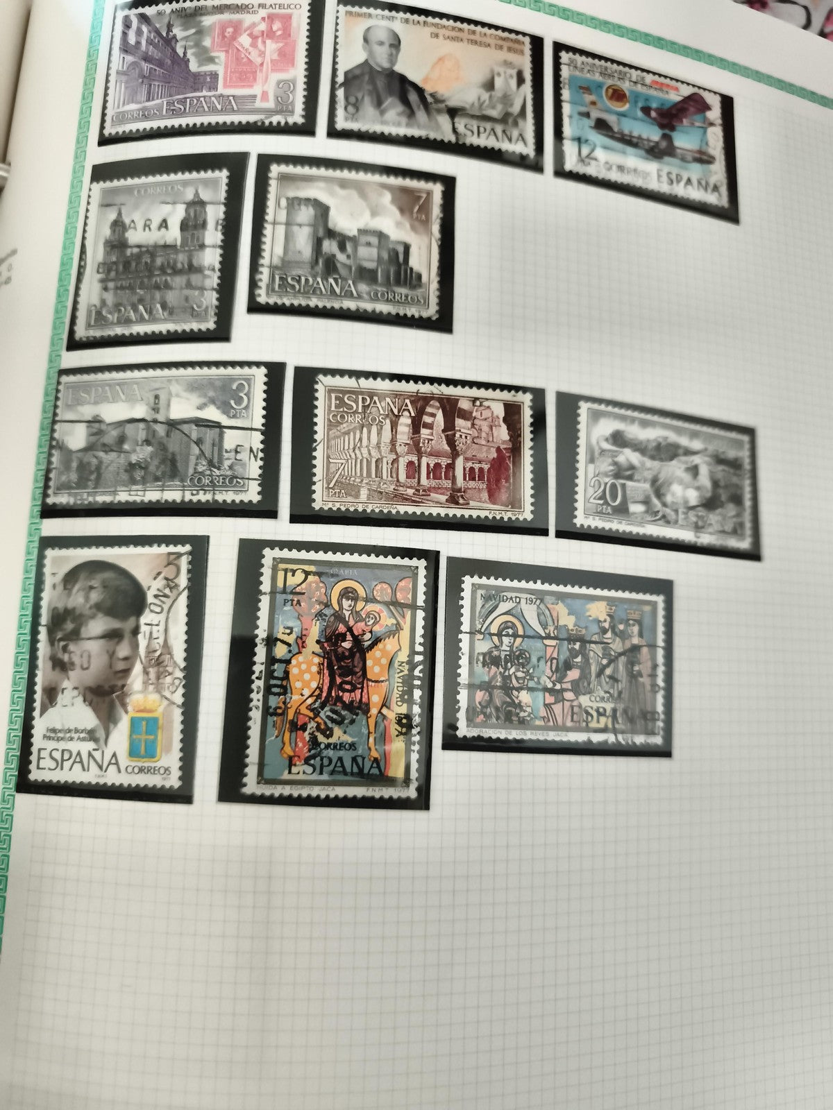 Timbres Espagne oblitérés CORREOS lot thématique architecture art avion