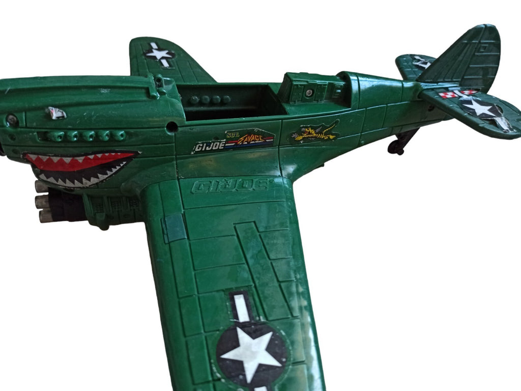 Avion jouet GI Joe P-40 vintage, avion militaire vert, vaisseau rétro