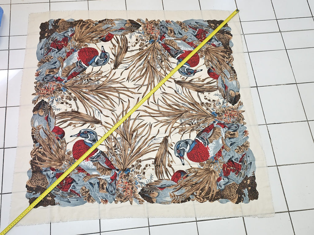 Vintage foulard ancien Ancienne, toile de lit rétro, accessoire déco collection