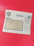 Enveloppe philatélie avec fenêtre, timbre Allemagne, cachet visible, gris