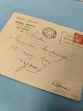 Ancienne enveloppe oblitérée 1937 Le Havre Lyon philatélie vintage (Ref 6)