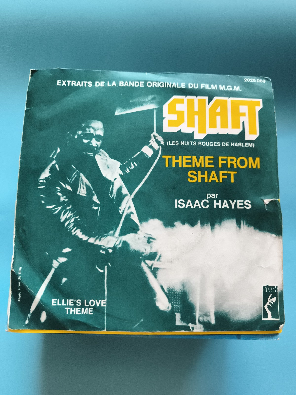 Vinyle 45 tours Shaft Isaac Hayes Stax BOF MGM pochette film funk