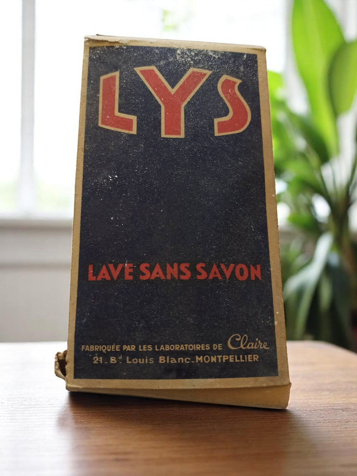 Paquet lessive vintage LYS années 50, lave sans savon, Montpellier, déco rétro