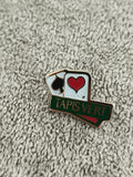 Pin's vintage Tapis Vert jeu de cartes émaillé, poker casino, badge ancien
