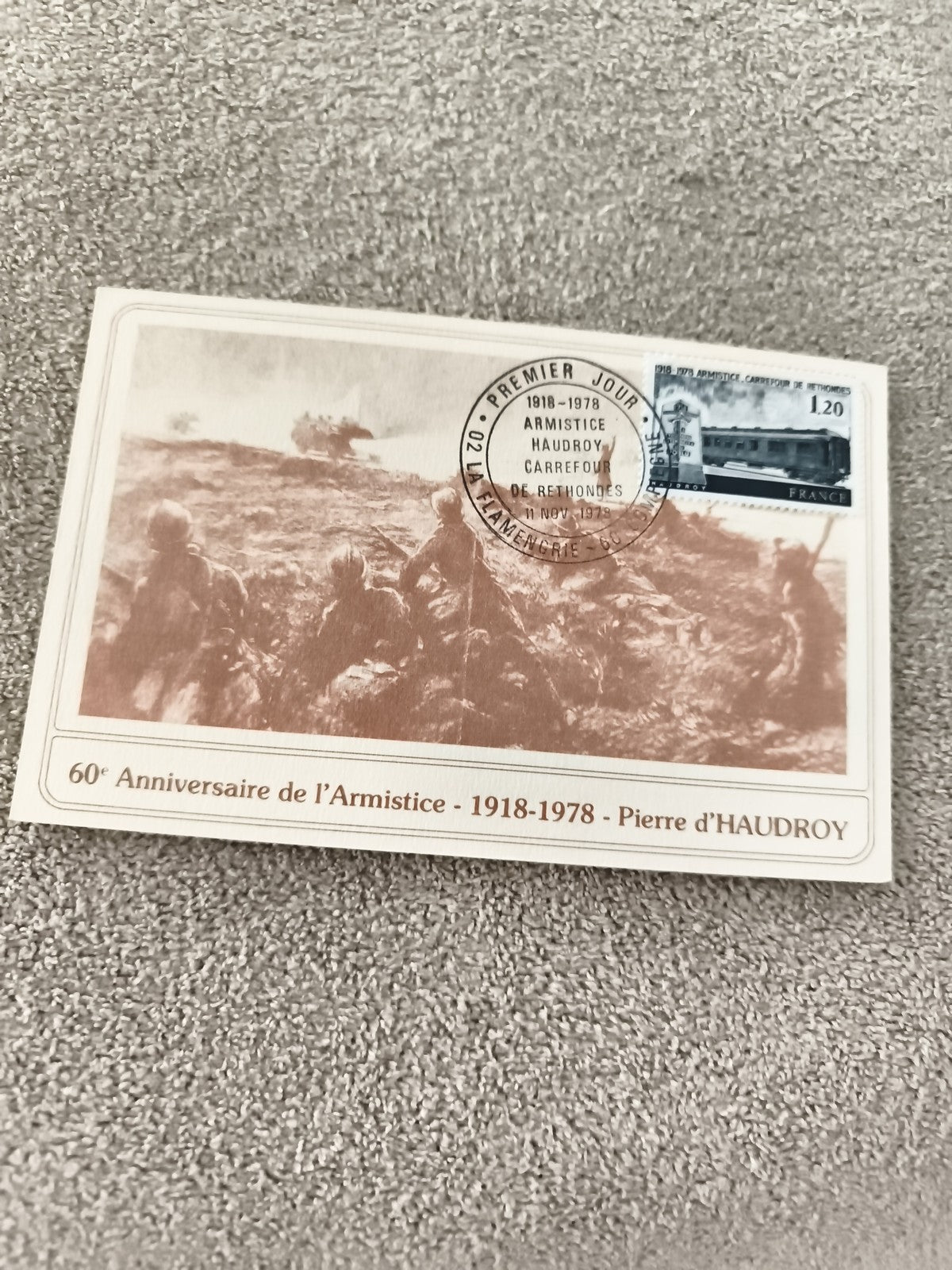 Carte Premier Jour Armistice 1918-1978 Pierre d’Haudroy FDC philatélie France