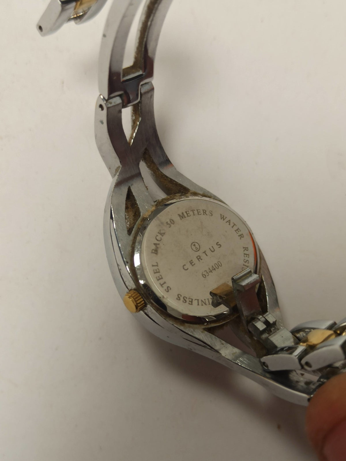 Montre femme Certus vintage bicolore bracelet acier doré rétro