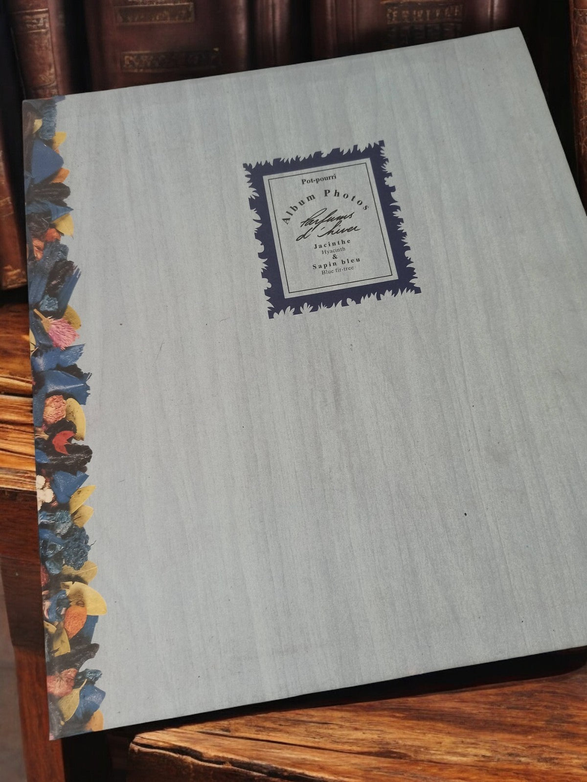 Album photo ancien rétro Pot-pourri, couverture décor fleurs, vintage années 90